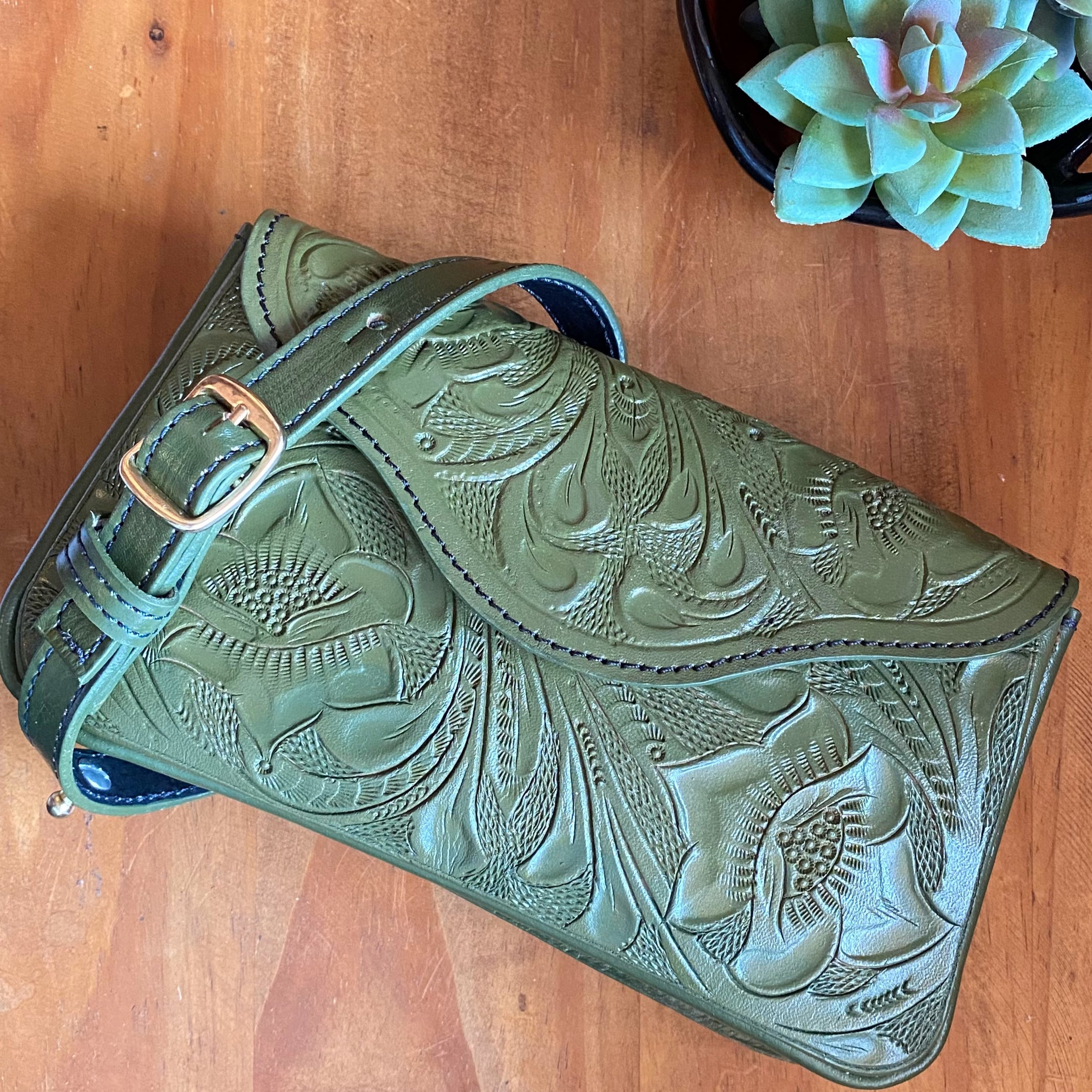 Mirasol Accessories Diana Tooled Leather Shoulder Bag